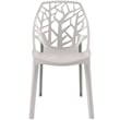 LeisureMod Cornelia Modern Plastic Dining Side Chair Set of 4 Solid Gray