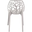 LeisureMod Cornelia Modern Plastic Dining Side Chair Set of 4 Solid Gray