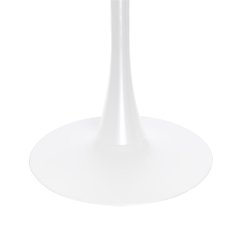 LeisureMod Bristol Modern Dining Table with Wood Top and Iron Base White