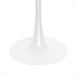 LeisureMod Bristol Modern Dining Table with Wood Top and Iron Base White
