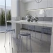 LeisureMod Averill Modern Plastic Dining Stool for Dining Room Clear - Single