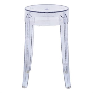LeisureMod Averill Modern Plastic Dining Stool for Dining Room Clear - Single