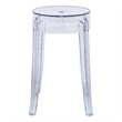 LeisureMod Averill Modern Plastic Dining Stool for Dining Room Clear - Single