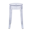 LeisureMod Averill Modern Plastic Dining Stool for Dining Room Clear - Set of 2