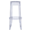 LeisureMod Averill Plastic Barstool with Clear Acrylic Seat and Legs Set of 2