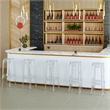 LeisureMod Averill Plastic Barstool with Clear Acrylic Seat and Legs Set of 2