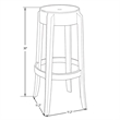 LeisureMod Averill Plastic Barstool with Clear Acrylic Seat and Legs Set of 2
