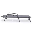 LeisureMod Marlin Patio Chaise Lounge Chair With Arms Aluminum Frame Black