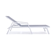 LeisureMod Marlin Patio Chaise Lounge Chair With Arms Aluminum Frame Dark Gray