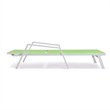 LeisureMod Marlin Patio Chaise Lounge Chair With Arms Aluminum Frame Arms Green