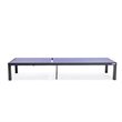 LeisureMod Marlin Patio Chaise Lounge Chair With Black Aluminum Frame Navy Blue