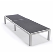 LeisureMod Marlin Patio Chaise Lounge Chair With Black Aluminum Frame Black