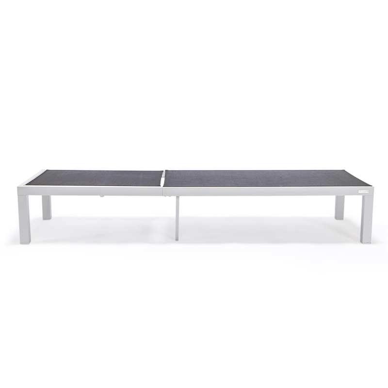 LeisureMod Marlin Patio Chaise Lounge Chair With Black Aluminum Frame Black