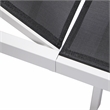 LeisureMod Marlin Patio Chaise Lounge Chair With Black Aluminum Frame Black