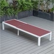 LeisureMod Marlin Patio Chaise Lounge Chair With Black Aluminum Frame Red