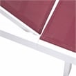 LeisureMod Marlin Patio Chaise Lounge Chair With Black Aluminum Frame Red