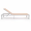 LeisureMod Marlin Patio Chaise Lounge Chair With Aluminum Frame Light Brown