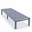 LeisureMod Marlin Patio Chaise Lounge Chair With Black Aluminum Frame Dark Gray