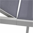 LeisureMod Marlin Patio Chaise Lounge Chair With Black Aluminum Frame Dark Gray