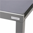 LeisureMod Marlin Patio Chaise Lounge Chair With Black Aluminum Frame Dark Gray