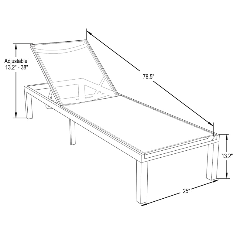 LeisureMod Marlin Patio Chaise Lounge Chair With Aluminum Frame Light Brown