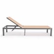 LeisureMod Marlin Patio Chaise Lounge Chair With Aluminum Frame Light Brown