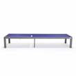 LeisureMod Marlin Patio Chaise Lounge Chair With Black Aluminum Frame Navy Blue