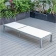 LeisureMod Marlin Patio Chaise Lounge Chair With Black Aluminum Frame White