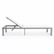 LeisureMod Marlin Patio Chaise Lounge Chair With Black Aluminum Frame White