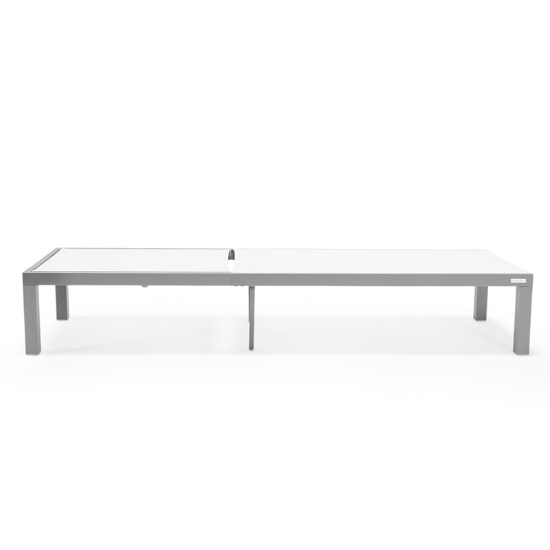 LeisureMod Marlin Patio Chaise Lounge Chair With Black Aluminum Frame White