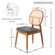 LeisureMod Holbeck Wicker Dining Chair with Wood Legs Set of 2 Gray
