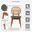 LeisureMod Holbeck Wicker Dining Chair with Wood Legs Set of 4 Gray