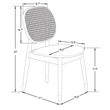 LeisureMod Holbeck Wicker Dining Chair with Wood Legs Set of 4 Gray