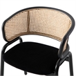 LeisureMod Ervilla Modern Dining Chair with Velvet Seat Set of 2 Black