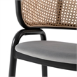 LeisureMod Ervilla Modern Dining Chair with Velvet Seat Set of 2 Gray