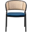 LeisureMod Ervilla Modern Dining Chair with Velvet Seat Set of 2 Navy Blue