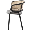 LeisureMod Ervilla Modern Dining Chair with Velvet Seat Set of 4 Beige