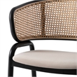 LeisureMod Ervilla Modern Dining Chair with Velvet Seat Set of 4 Beige