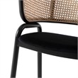 LeisureMod Ervilla Modern Dining Chair with Velvet Seat Set of 4 Black