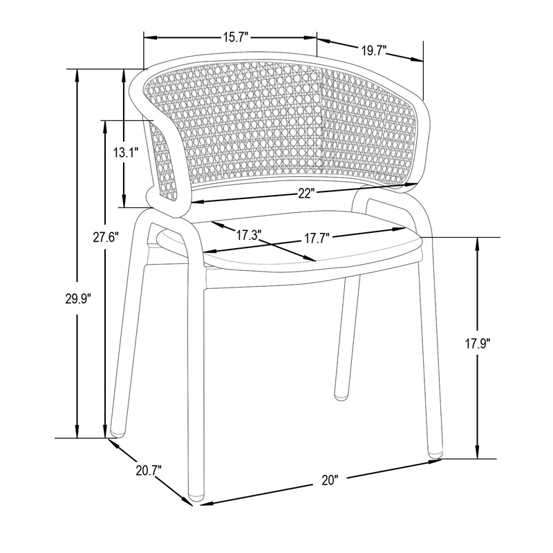 LeisureMod Ervilla Modern Dining Chair with Velvet Seat Set of 4 Black