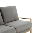 Leisuremod Jefferson Modern Design Velvet Sofa With Gold Frame Light Gray