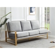 Leisuremod Jefferson Modern Design Velvet Sofa With Gold Frame Light Gray