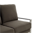 Leisuremod Jefferson Modern Design Velvet Sofa With Silver Frame Dark Gray