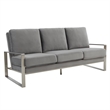 Leisuremod Jefferson Modern Design Velvet Sofa With Silver Frame Light Gray