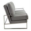 Leisuremod Jefferson Modern Design Velvet Sofa With Silver Frame Light Gray