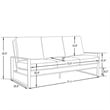 Leisuremod Jefferson Modern Design Velvet Sofa With Silver Frame Light Gray