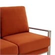 Leisuremod Jefferson Modern Design Velvet Sofa With Silver Frame Orange