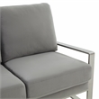 Leisuremod Jefferson Modern Design Velvet Loveseat With Silver Frame Light Gray