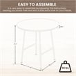LeisureMod Rossmore Round Side Table With Wood Top and Black Frame Walnut