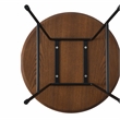 LeisureMod Rossmore Round Side Table With Wood Top and Black Frame Walnut